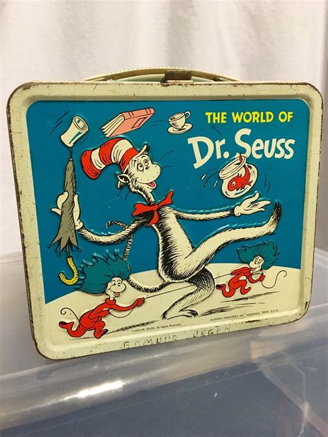 Vintage 1970 The World Of Dr Seuss Aladdin Metal Lunch Box 